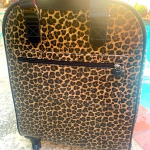 Brighton Leopard Print Rolling Suitcase